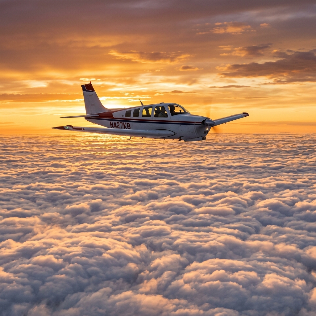 Aircraft Runway Sunset